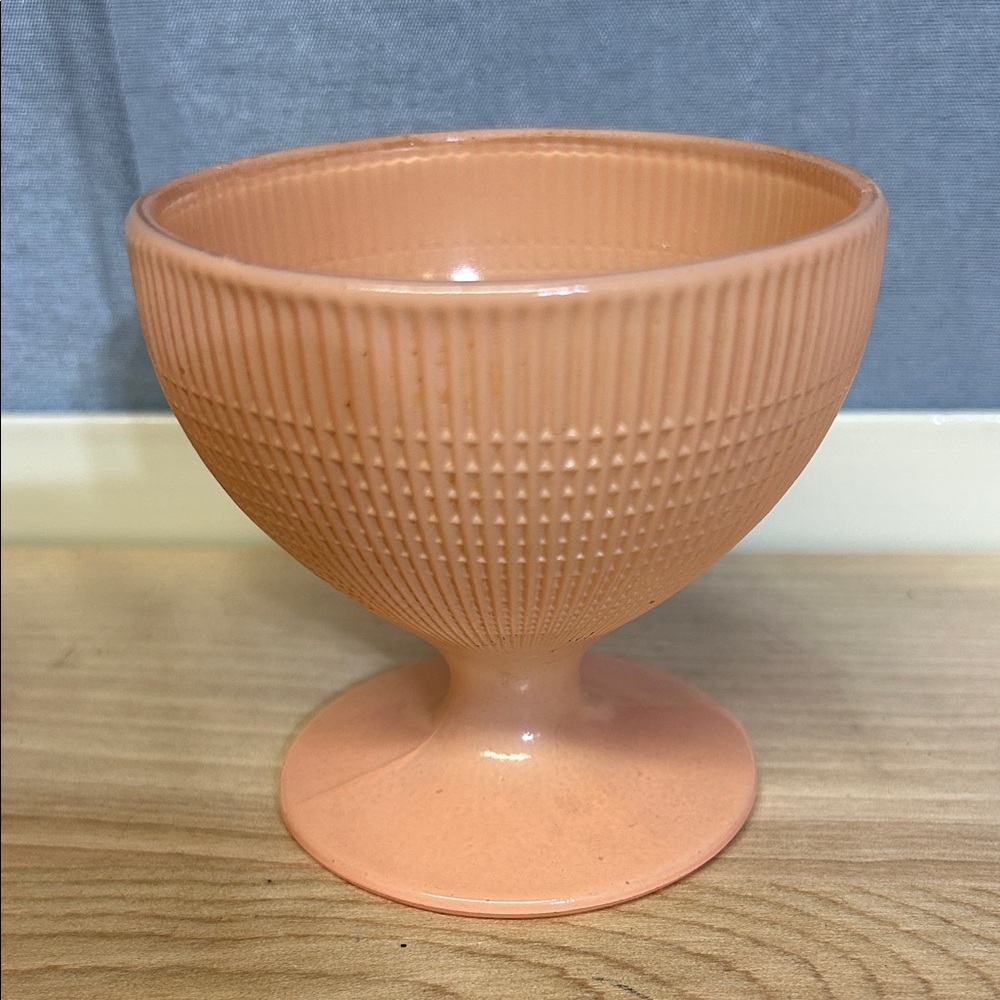 Vintage depression glass saguenay fired Dominion Glass Sherbet cups
